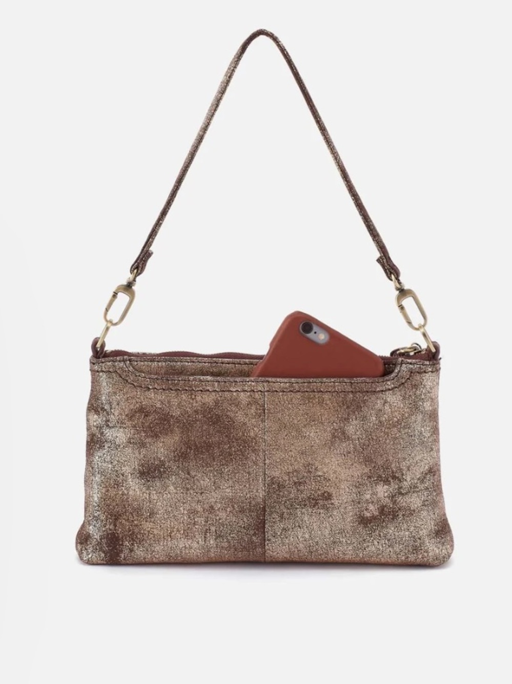 HOBO darcy crossbody bag in cocoa platinum